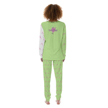 Load image into Gallery viewer, #514 cocknload Women&#39;s Pajamas in lime green w/ gun print
