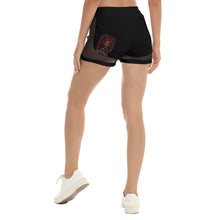 Load image into Gallery viewer, All-Over Print Women&#39;s Net Yarn Shorts little devil theme
