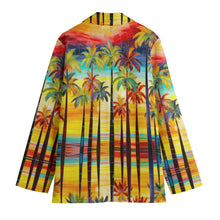 Load image into Gallery viewer, All-Over Print Women&#39;s Leisure Blazer | 245GSM Cotton summer palm

