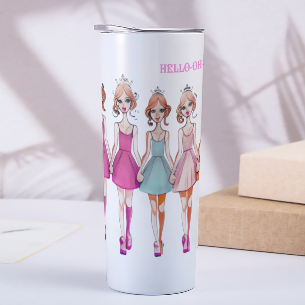 Hello-oh-Dollie #158 HOD Skinny Tumbler Stainless Steel with Lids 20OZ