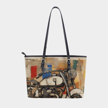 Load image into Gallery viewer, Women&#39;s Tote Bag | PU 300 abstract, motorcycle print
