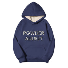 Load image into Gallery viewer, Men&#39;s Fleece-lined Hooded Sweatshirt|410GMS (DTF) powder Addict
