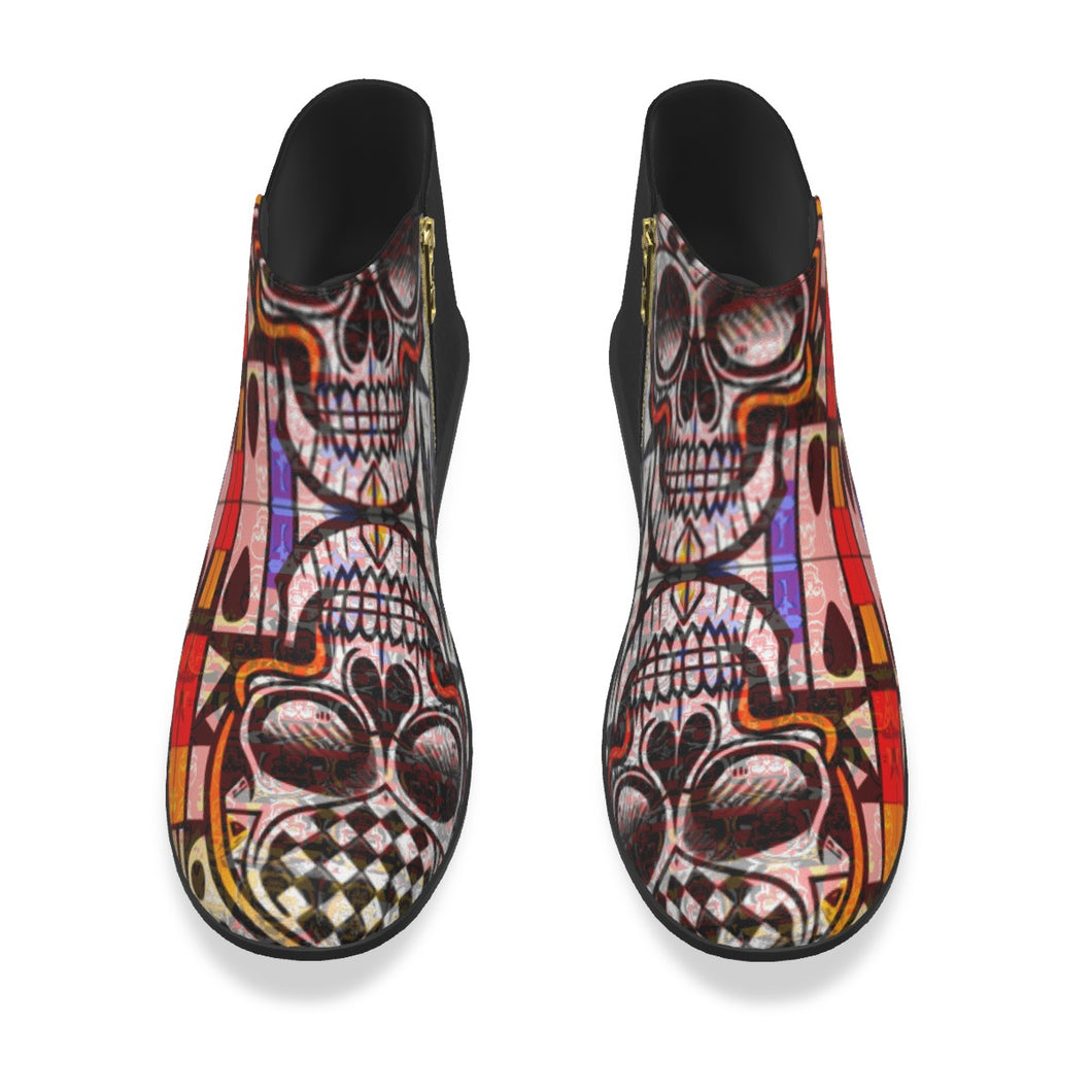 Men's Fashion Boots jaxs4 skull print