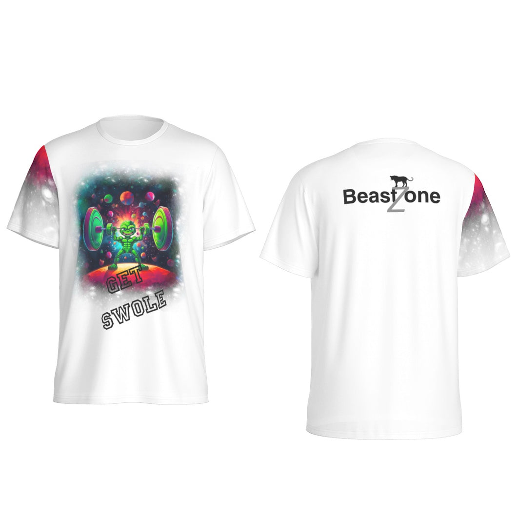 All-Over Print Men's O-Neck Sports T-Shirt Beastzone 128 get swole alien print