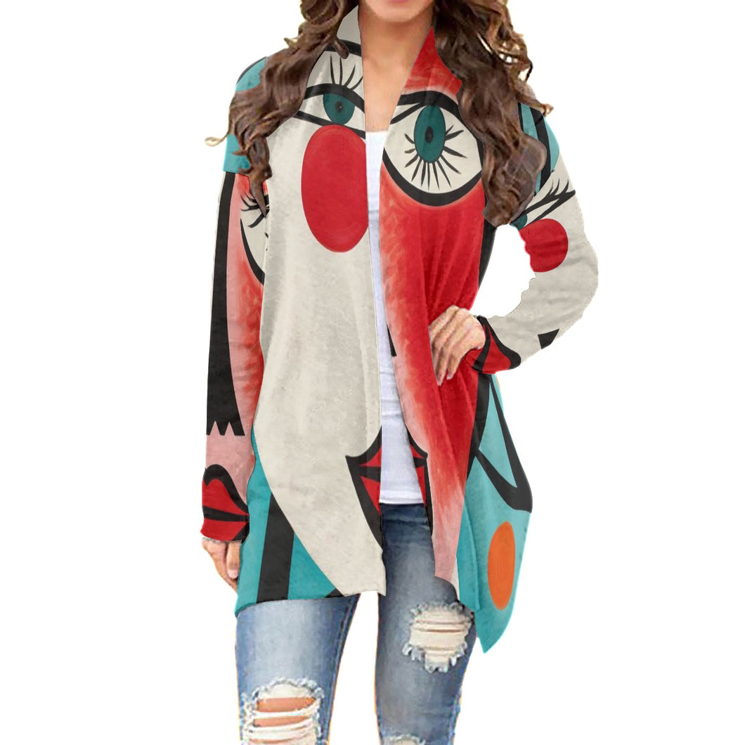 All-Over Print Women's Cardigan With Long Sleeve 202