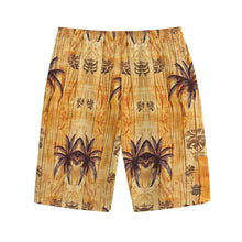 Load image into Gallery viewer, All-Over Print Unisex Short Pants | 310GSM Cotton tan skull/surfboard print

