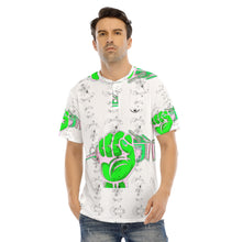 Load image into Gallery viewer, All-Over Print Men&#39;s Short Sleeve T-shirt With Button Closure theme barber5
