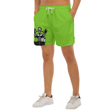 Load image into Gallery viewer, All-Over Print Men&#39;s Side Split Running Sport Shorts green weightlifting, and print
