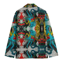 Load image into Gallery viewer, All-Over Print Men&#39;s Casual Flat Lapel Collar Blazer | 245GSM Cotton abstract o111
