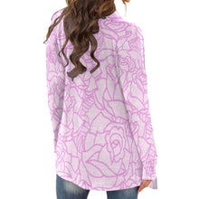 Load image into Gallery viewer, 9All-Over Print Women&#39;s Cardigan With Long Sleeve Rose print
