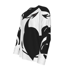Load image into Gallery viewer, All-Over Print Men&#39;s Raglan Long Sleeve T-shirt  | 190GSM Cotton lil devil feel the heat print
