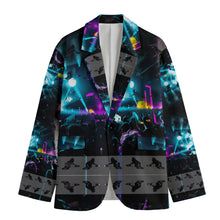 Load image into Gallery viewer, All-Over Print Men&#39;s Casual Flat Lapel Collar Blazer | 245GSM Cotton rave
