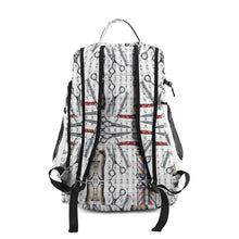 Load image into Gallery viewer, All-Over Print Multifunctional Backpack barber print green with the clipper
