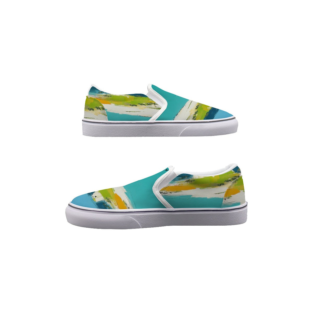 Women's Slip On Sneakers 88 landscape, abstract, print