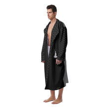 Load image into Gallery viewer, All-Over Print Men&#39;s Heavy Fleece Robe men’s weightlifting theme
