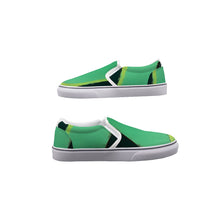 Load image into Gallery viewer, Women&#39;s Slip On Sneakers 92 green abstract, print
