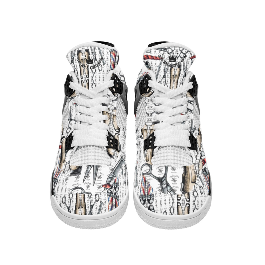 All-Over Print Men's Air Cushion Basketball Shoes themed barber 2