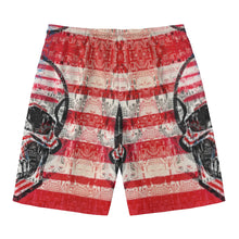 Load image into Gallery viewer, All-Over Print Men‘s Beach Shorts With Lining summer vibes  USA flag and skulls print

