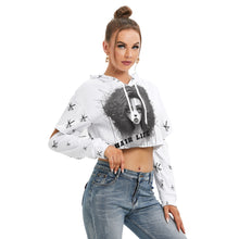 Load image into Gallery viewer, All-Over Print Women&#39;s Heavy Fleece Hoodie With Hollow Out Sleeve hair, life  print
