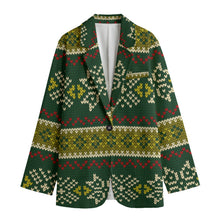 Load image into Gallery viewer, All-Over Print Women&#39;s Leisure Blazer | 245GSM Cotton winter theme
