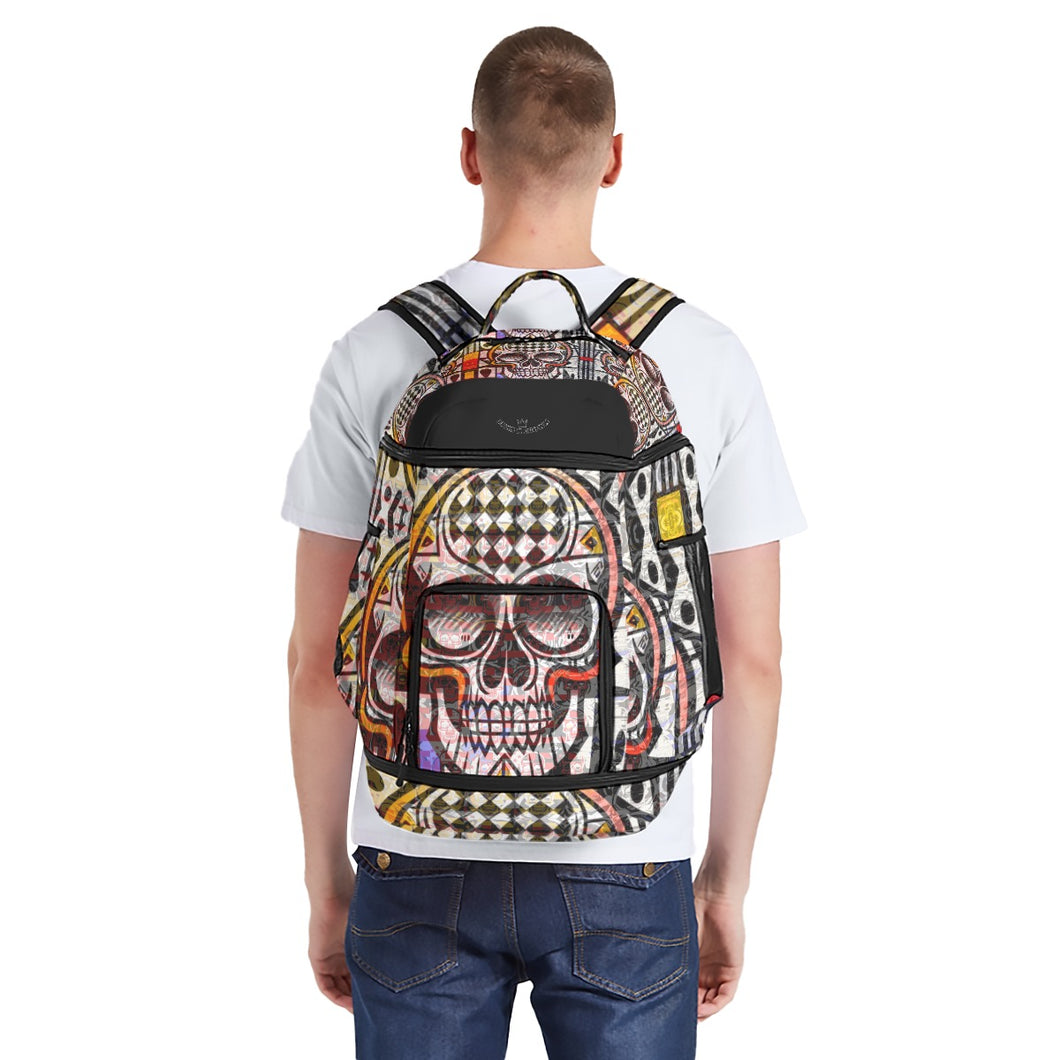 All-Over Print Multifunctional Backpack JAXS3 skull print