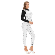 Load image into Gallery viewer, All-Over Print Women&#39;s Long-sleeved High-neck Jumpsuit With Zipper hair, life themed print
