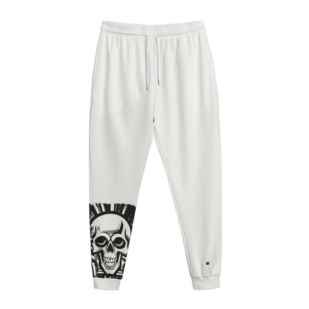 All-Over Print Men's Sweatpants | Interlock white weightlifting theme