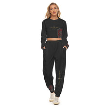 Load image into Gallery viewer, All-Over Print Women&#39;s Crop Sweatshirt Suit little devil theme
