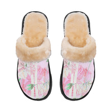 Load image into Gallery viewer, Amelia Rose print 101, pink flowers, Kid&#39;s Home Plush Slippers

