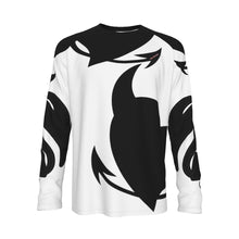 Load image into Gallery viewer, All-Over Print Men&#39;s Raglan Long Sleeve T-shirt  | 190GSM Cotton lil devil feel the heat print
