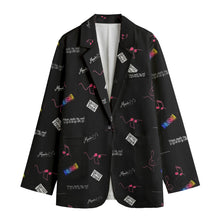 Load image into Gallery viewer, All-Over Print Women&#39;s Leisure Blazer | 245GSM Cotton music lover
