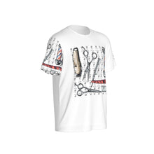 Load image into Gallery viewer, All-Over Print Men&#39;s O-Neck Sports T-Shirt barber, print, collage
