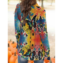 Load image into Gallery viewer, All-Over Print Women&#39;s Cardigan With Long Sleeve butterfly themed
