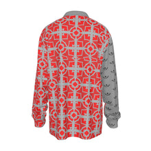 Load image into Gallery viewer, #175 JAXS N CROWN All-Over Print Men&#39;s Imitation Silk Long-Sleeved Shirt
