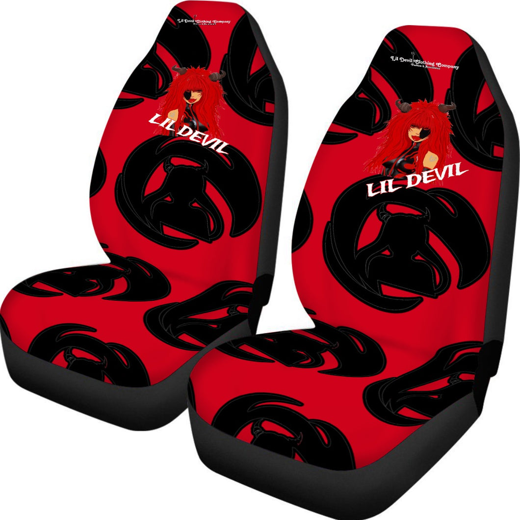 Universal Car Seat Cover With Thickened Back lil devil print