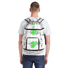 Load image into Gallery viewer, All-Over Print Multifunctional Backpack barber print green with the clipper
