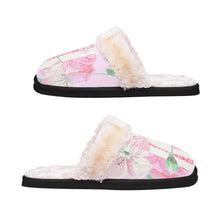 Load image into Gallery viewer, Amelia Rose print 101, pink flowers, Kid&#39;s Home Plush Slippers
