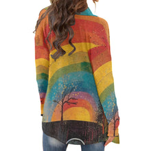 Load image into Gallery viewer, All-Over Print Women&#39;s Cardigan With Long Sleeve54 rainbow print
