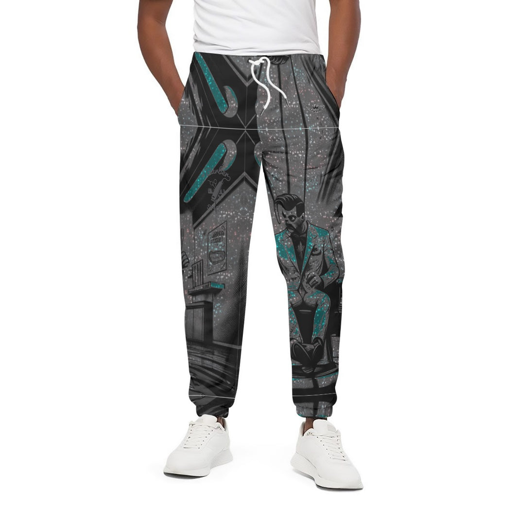 All-Over Print Unisex Pants | 310GSM Cotton Barber themed print7