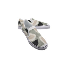 Load image into Gallery viewer, Women&#39;s Slip On Sneakers 254 sage, beige, and black print
