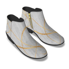 Load image into Gallery viewer, Men&#39;s Fashion Boots, gray  with gold 62
