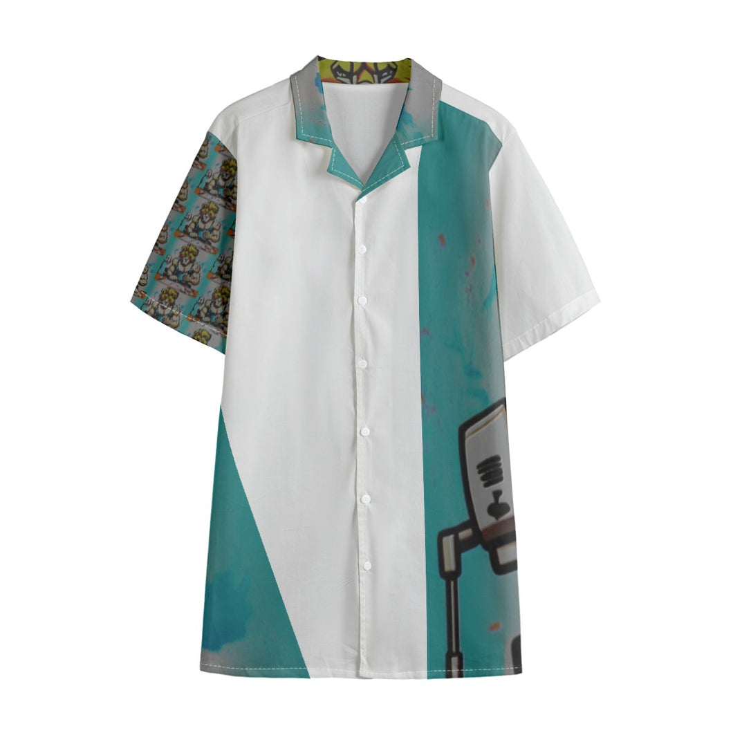 All-Over Print Men's Hawaiian Shirt With Button Closure |115GSM Cotton poplin LEO2 print