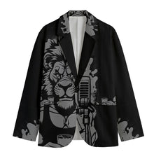 Load image into Gallery viewer, All-Over Print Men&#39;s Casual Flat Lapel Collar Blazer | 245GSM Cotton Leo print
