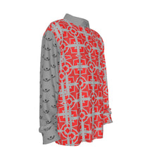 Load image into Gallery viewer, #175 JAXS N CROWN All-Over Print Men&#39;s Imitation Silk Long-Sleeved Shirt

