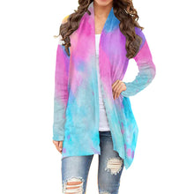 Load image into Gallery viewer, All-Over Print Women&#39;s Cardigan With Long Sleeve 70 pink and turquoise print
