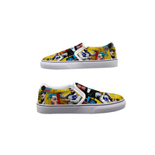 Load image into Gallery viewer, Men&#39;s Slip On Sneakers barber theme, print 18
