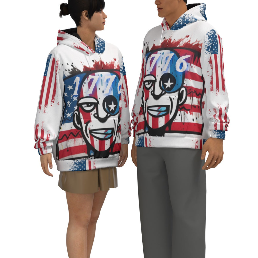 All-Over Print Unisex Pullover Hoodie | 310GSM Cotton 1776 American themed