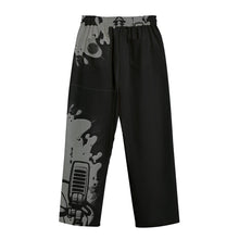 Load image into Gallery viewer, All-Over Print Unisex Straight Casual Pants | 245GSM Cotton grey and black Leo print
