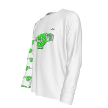Load image into Gallery viewer, All-Over Print Men&#39;s Raglan Long Sleeve T-shirt  | 190GSM Cotton barber,, print green with clippers
