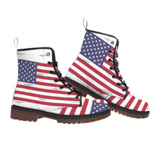Load image into Gallery viewer, #COCKNLOAD101 Men&#39;s Martin Short Boots Patriotic, print
